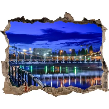 Fototapeta Fototapeta díra na zeď 3D Vratislav noc