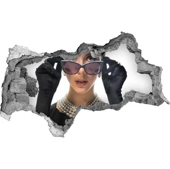 Fototapeta Fotoobraz díra na stěnu Žena v brýlích