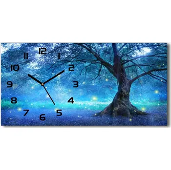 Hodiny Skleněné hodiny na stěnu tiché Tajuplný les