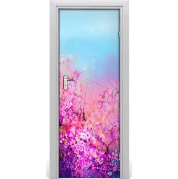 Fototapeta Samolepící fototapeta na dveře Květiny višně 95x205 cm