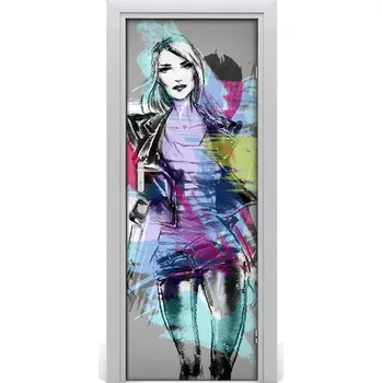 Fototapeta Samolepící fototapeta na dveře Abstrakce žena 75x205 cm