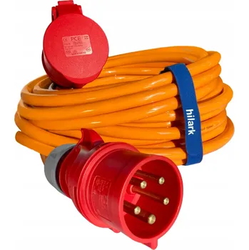 Napájecí kabel Prodlužovací Kabel Hilark 10 m oranžový 1 zásuvka s uzemněním