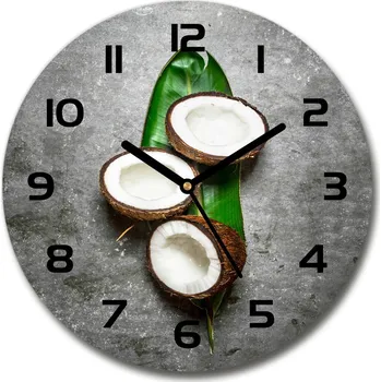 Hodiny Skleněné hodiny kulaté Půlky kokosů