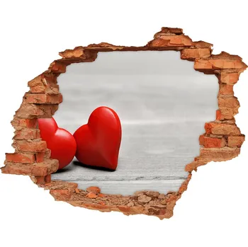 Fototapeta Fototapeta díra na zeď Srdce na dřevě