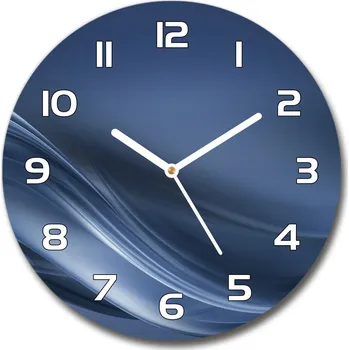 Hodiny Skleněné hodiny na stěnu Šedá vlna