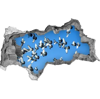 Fototapeta Samolepící díra na stěnu Stádo holubů