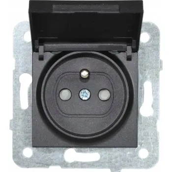 Elektrická zásuvka Jednoduchá zásuvka Grafit Vodotěsná s víčkem 2P+Z VIKO PANASONIC NOVELLA