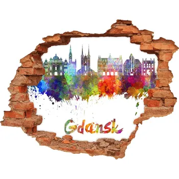 Fototapeta Fototapeta díra na zeď Barevný Gdaňsk