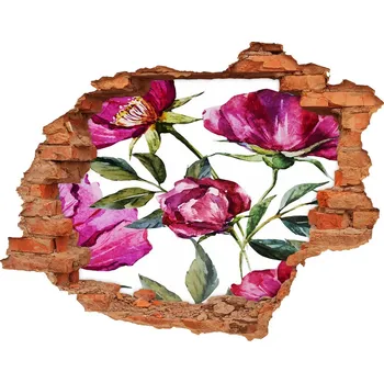 Fototapeta Nálepka díra na zeď Růžové pivoňky