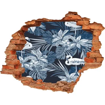 Fototapeta Díra 3D fototapeta nálepka Plameňáci a rostliny