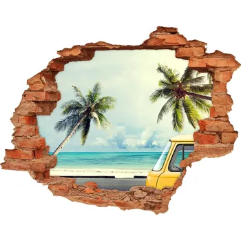 Fototapeta Fototapeta díra na zeď Auto pláž