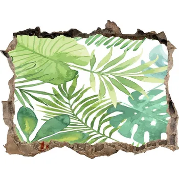 Fototapeta Nálepka 3D díra na zeď Tropické listí