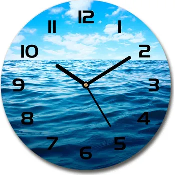 Hodiny Skleněné hodiny kulaté Mořská voda