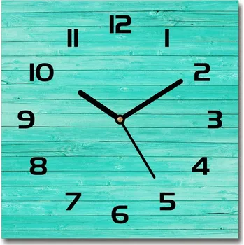 Hodiny Skleněné hodiny čtverec Zelené desky