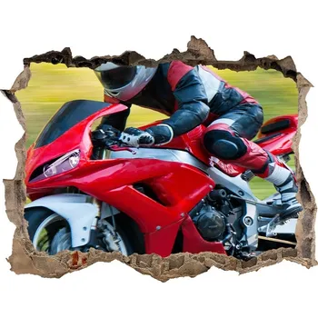 Fototapeta Foto fotografie díra na zeď Motorka