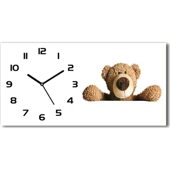 Hodiny Skleněné hodiny na stěnu tiché Plyšový medvídek