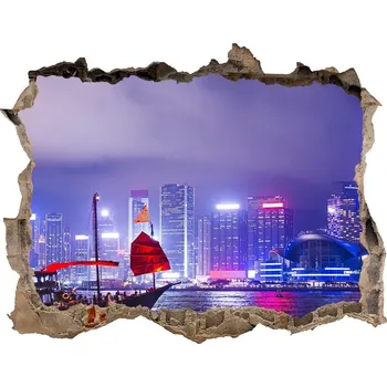 Fototapeta Nálepka fototapeta 3D výhled Hong kong noc
