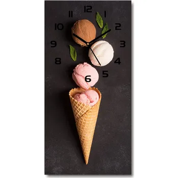 Hodiny Nástěnné skleněné hodiny Zmrzlina vafle