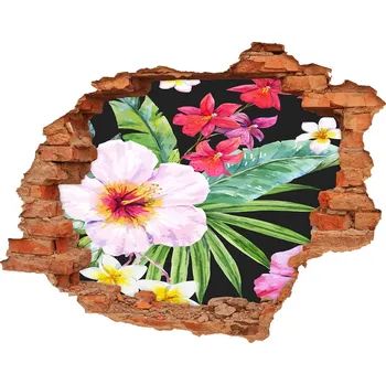 Fototapeta Nálepka 3D díra na zeď Hawajské květiny