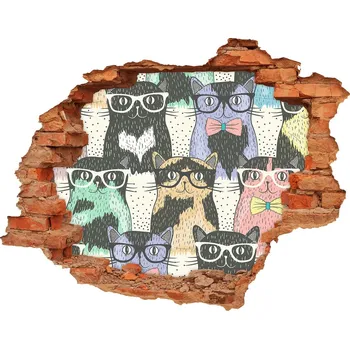 Fototapeta Díra 3D fototapeta nálepka Kočky v brýlích