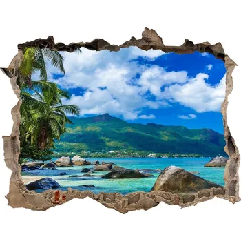 Fototapeta Díra 3D foto tapeta Seychely pláž