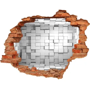 Fototapeta Díra 3D fototapeta nástěnná Nálepka krychle
