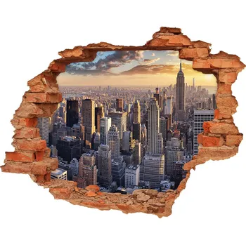 Fototapeta Fototapeta díra na zeď 3D New York z ptačího pohledu