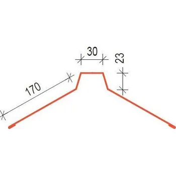 SATJAM Klempířské doplňky AlZn HRT170 hřebenáč rovný