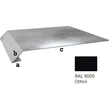 Plech BLIX Pozink tl. 0,5 mm Okapní plech r.š. 250 RAL 9005 Černa