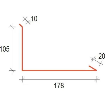 Střešní krytina SATJAM Klempířské doplňky PE25 OZ313 Oplechování ke zdi RAL3011 Červená