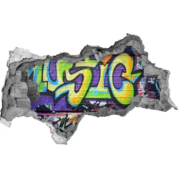 Fototapeta Foto fotografie díra na zeď Graffiti na zdi