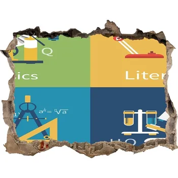 Fototapeta Díra 3D fototapeta nálepka Školní předměty