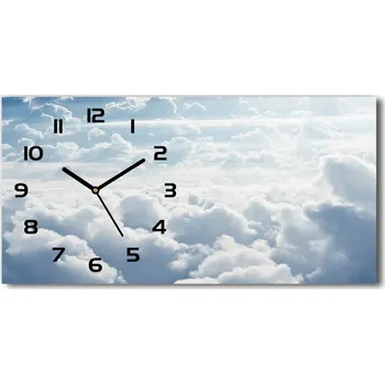 Hodiny Skleněné hodiny na stěnu Mraky z ptačího pohledu