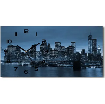 Hodiny Skleněné hodiny na stěnu tiché New York noc