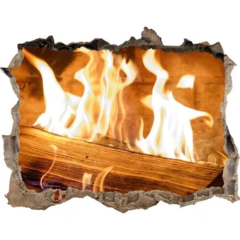 Fototapeta Samolepící díra na stěnu Dříví v krbu