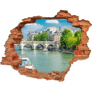 Fototapeta Fototapeta díra na zeď 3D Seina Paříž