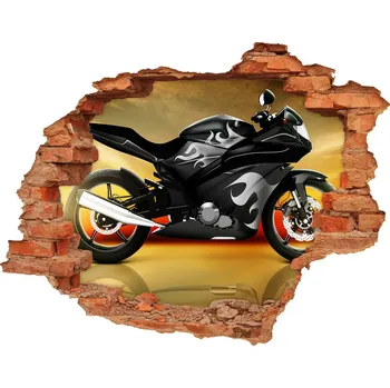 Fototapeta Foto fotografie díra na zeď Motorka