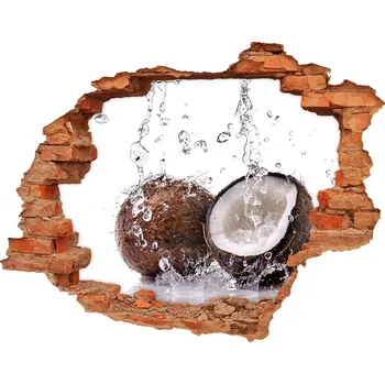 Fototapeta Nálepka 3D díra Kokos a voda