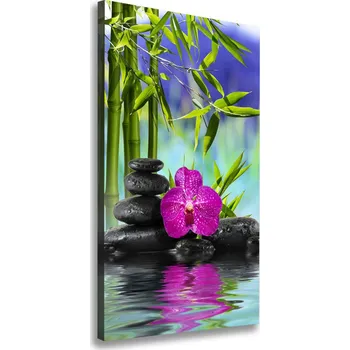 Obraz Vertikální Foto obraz na plátně Orchidej a bambus