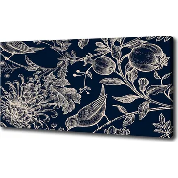 Obraz Foto obraz na plátně do obýváku Květiny a ptáci