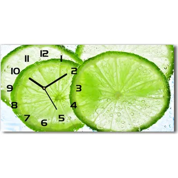 Hodiny Skleněné hodiny na stěnu Limetky pod vodou