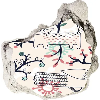 Fototapeta Díra 3D fototapeta nálepka Zvířata a květiny