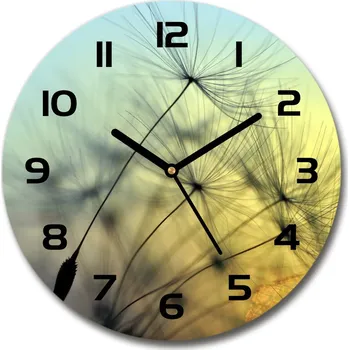 Hodiny Skleněné hodiny kulaté Semena pampelišky