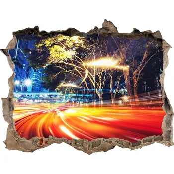 Fototapeta Fototapeta díra na zeď 3D Rychlost ve městě
