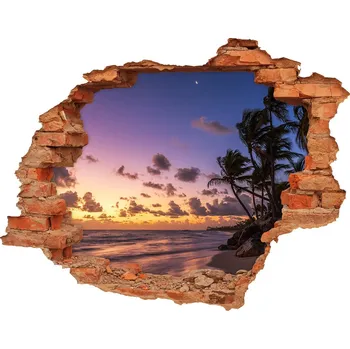 Fototapeta Nálepka fototapeta 3D výhled Západ slunce na pláži