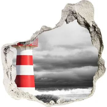 Fototapeta Díra 3D ve zdi nálepka Maják