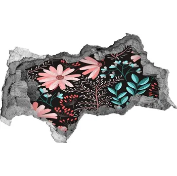 Fototapeta Fototapeta díra na zeď Cigla jarní květiny