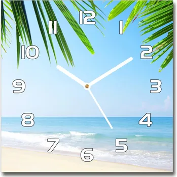 Hodiny Skleněné hodiny čtverec Tropická pláž