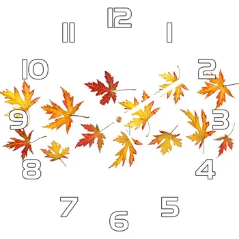 Hodiny Skleněné hodiny čtverec Podzimní listí