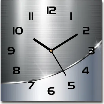 Hodiny Skleněné hodiny čtverec Metalová abstrakce